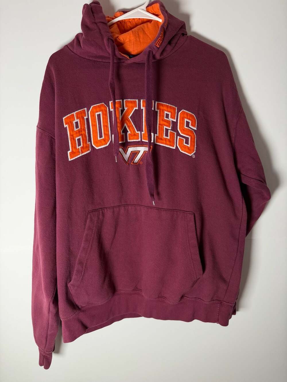 Virginia Tech Hokies Hoodie Sweatshirt by Old Varsity Brand Maroon & Orange
